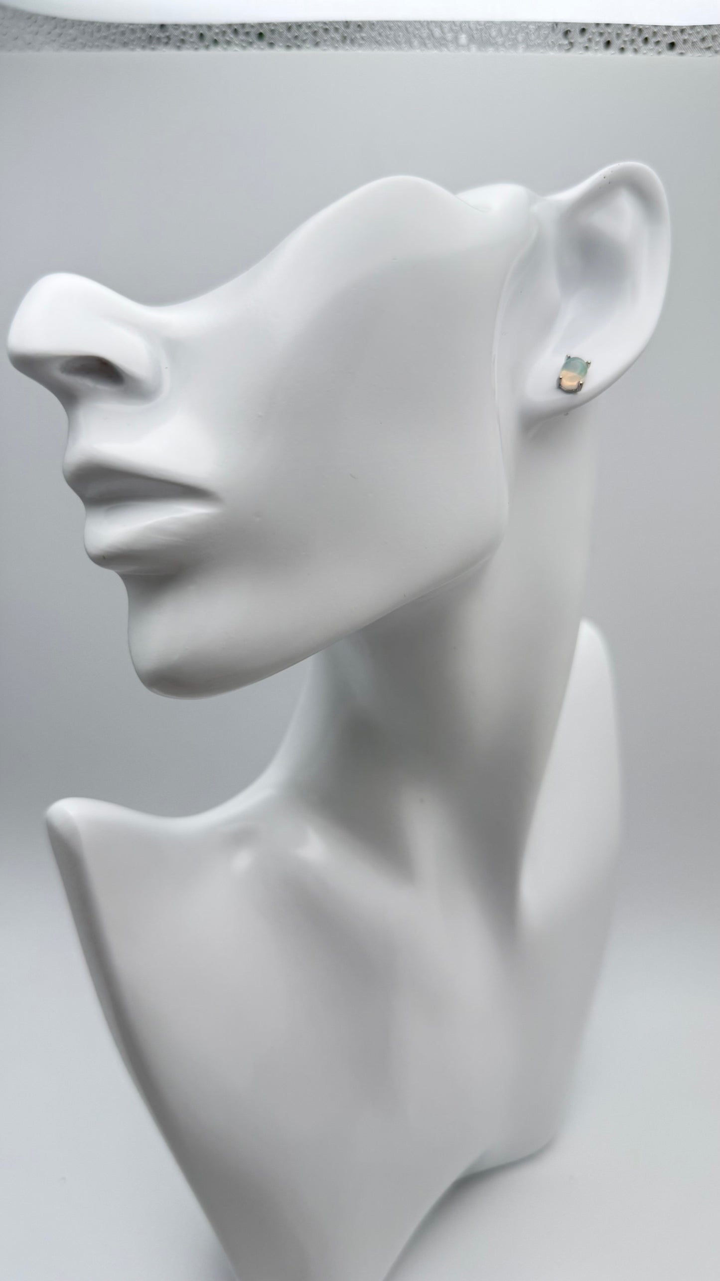 Natural White Opal Earrings