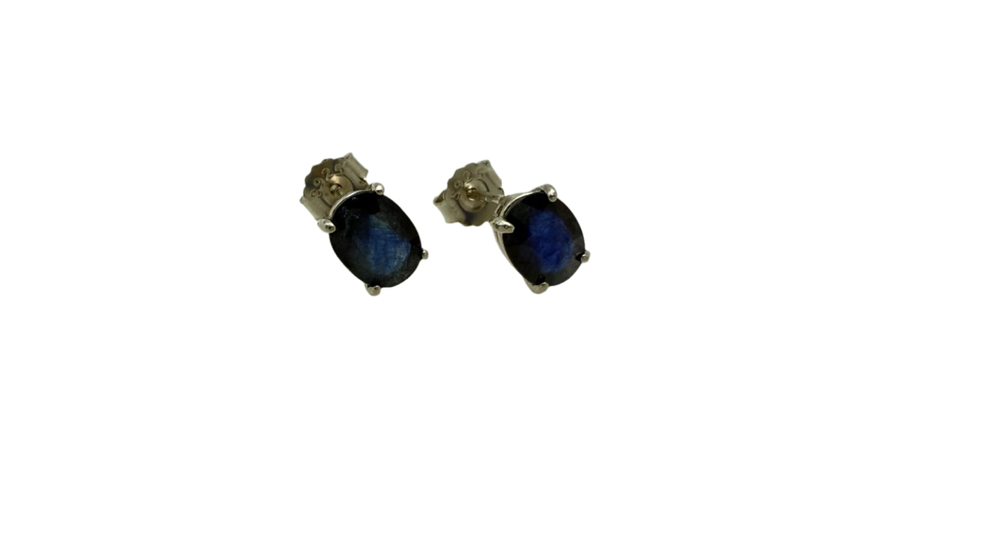 Natural Blue Sapphire Stud Earrings