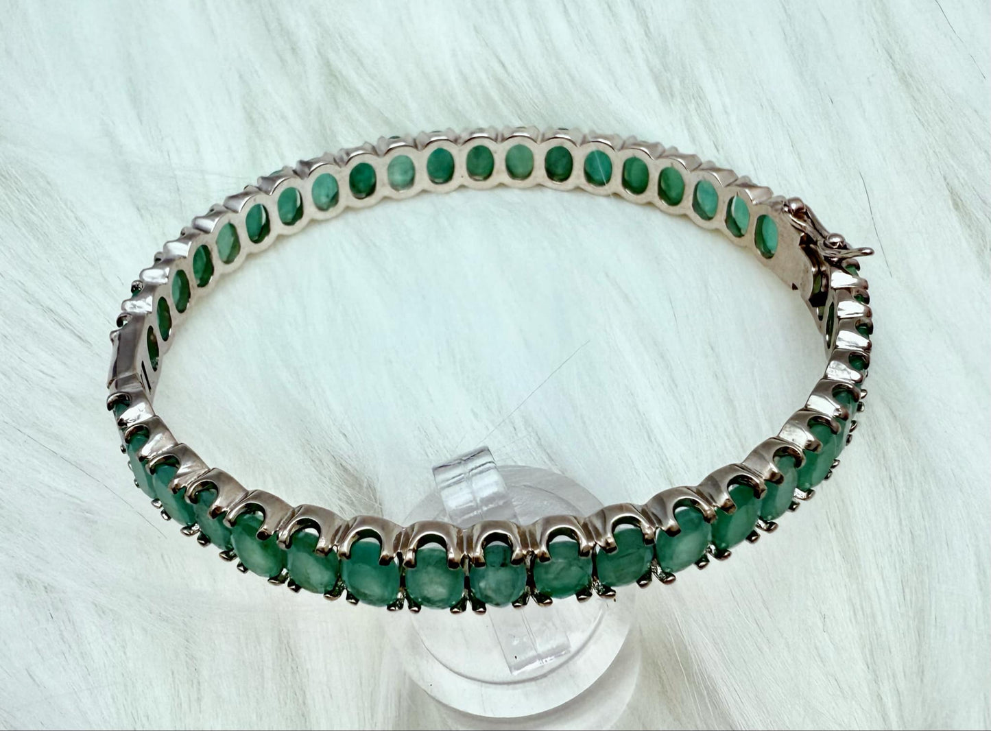 Emerald Bangle Untreated and Unheated - 8 inches