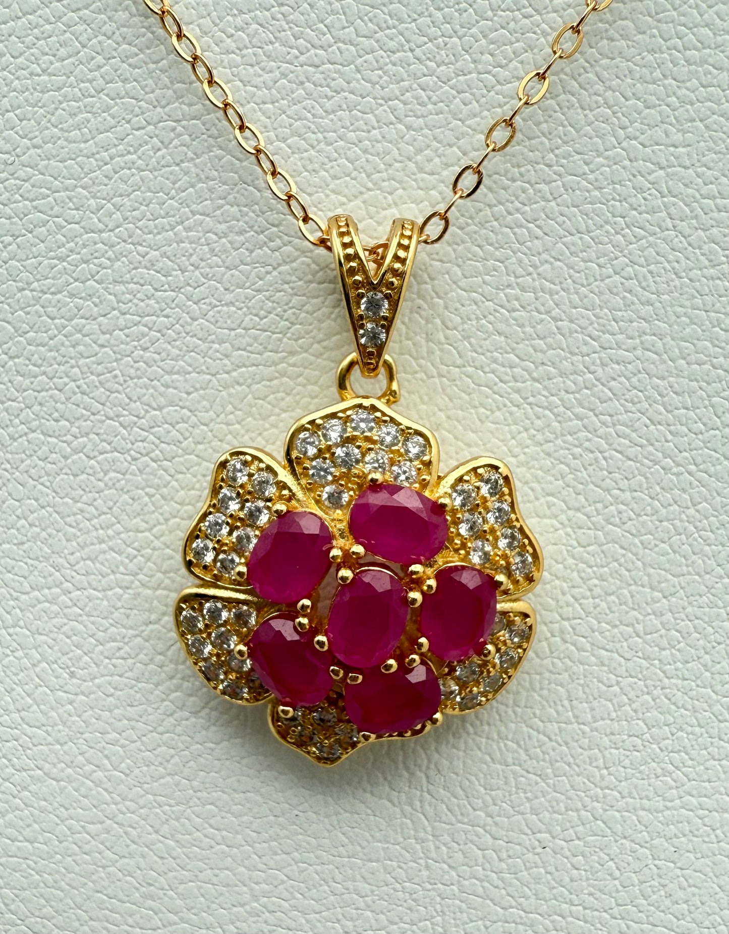 Ruby Yellow Gold Plated Full Set