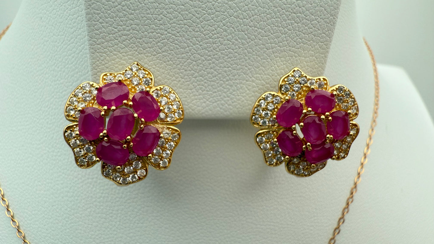 Ruby Yellow Gold Plated Full Set