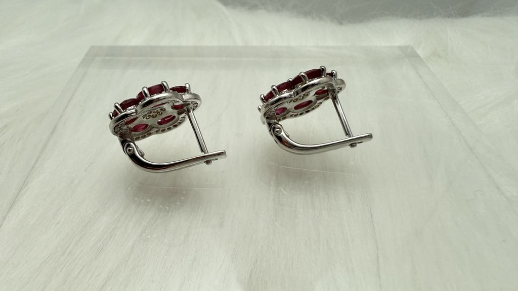 Ruby & Sapphire in Platinum 925 Sterling Silver (chain not included)