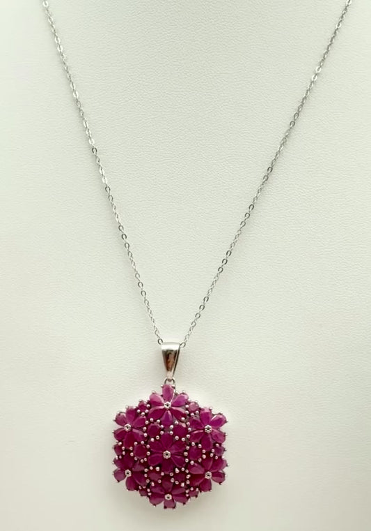 Ruby Floral Pendant